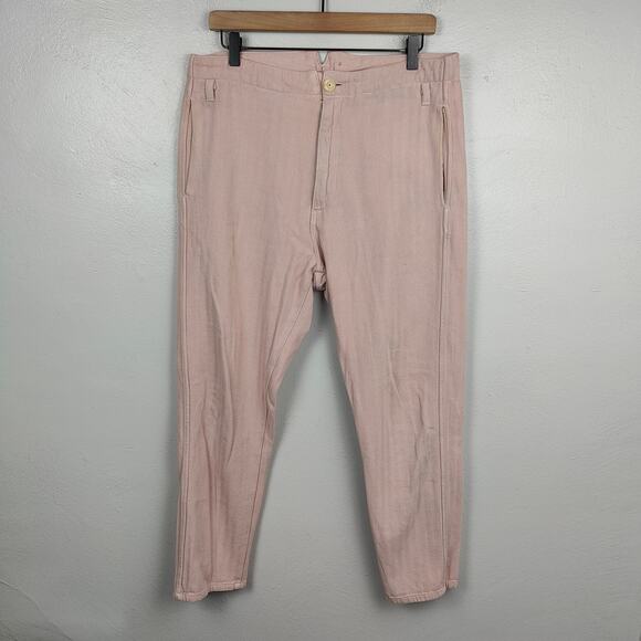 Prospective Flow Pants Mens‎ 32 Light Pink Chinos Relaxed Fit Japanese Designer - Picture 1 of 12
